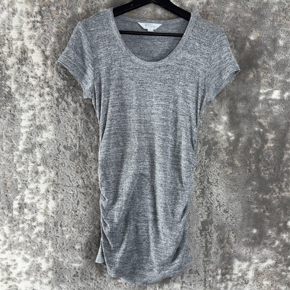 Market Spruce Maternity Size S Stretch Casual Pullover Top Gray Short Sleeve